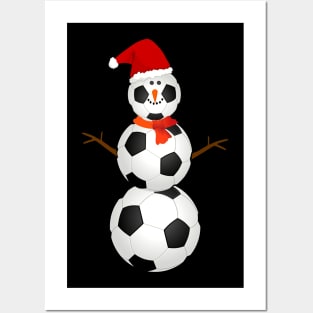 Soccer Santa Hat Snowman Christmas Lights Funny Xmas Squad Posters and Art